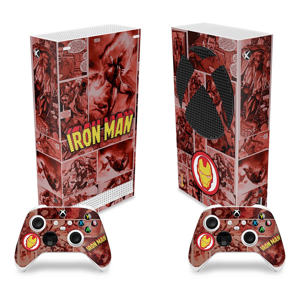 Skin Anti-Rage Xbox Series S Vertical - Homem De Ferro Comics