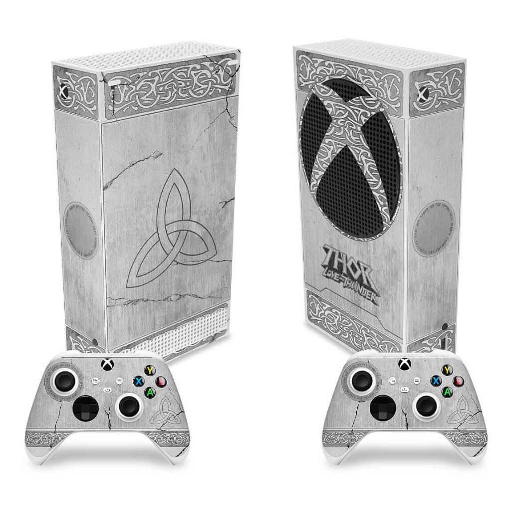 Skin Anti-Rage Xbox Series S Vertical - Mjolnir Thor Amor e Trovão