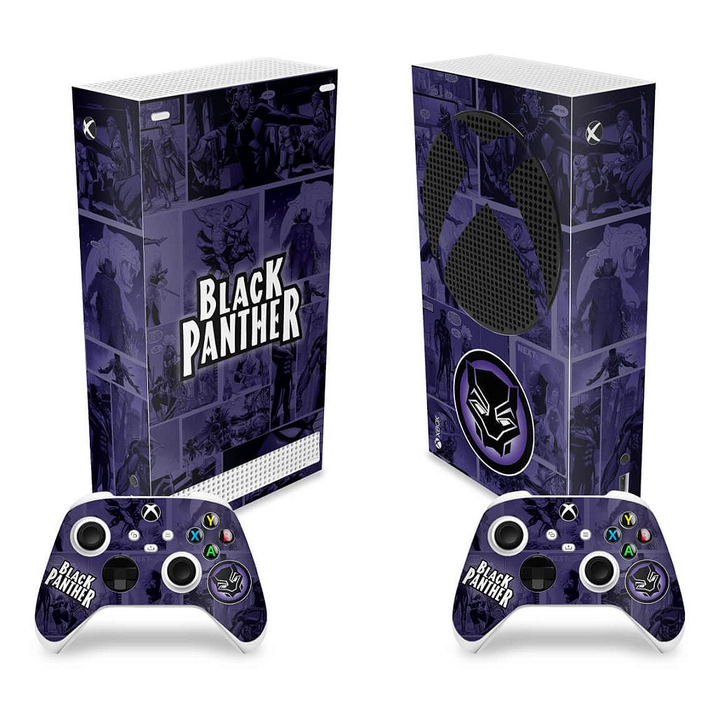Skin Anti-Rage Xbox Series S Vertical - Pantera Negra Comics