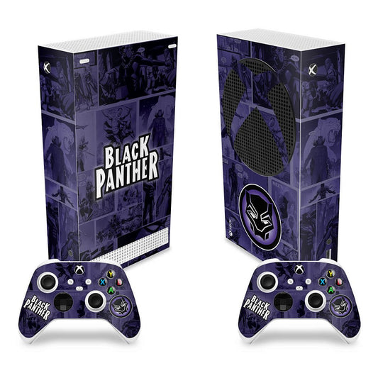 Skin Anti-Rage Xbox Series S Vertical - Pantera Negra Comics