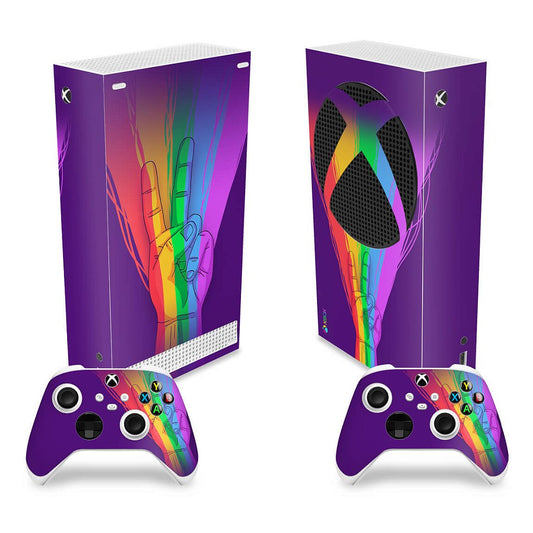 Skin Anti-Rage Xbox Series S Vertical - Rainbow Colors Colorido
