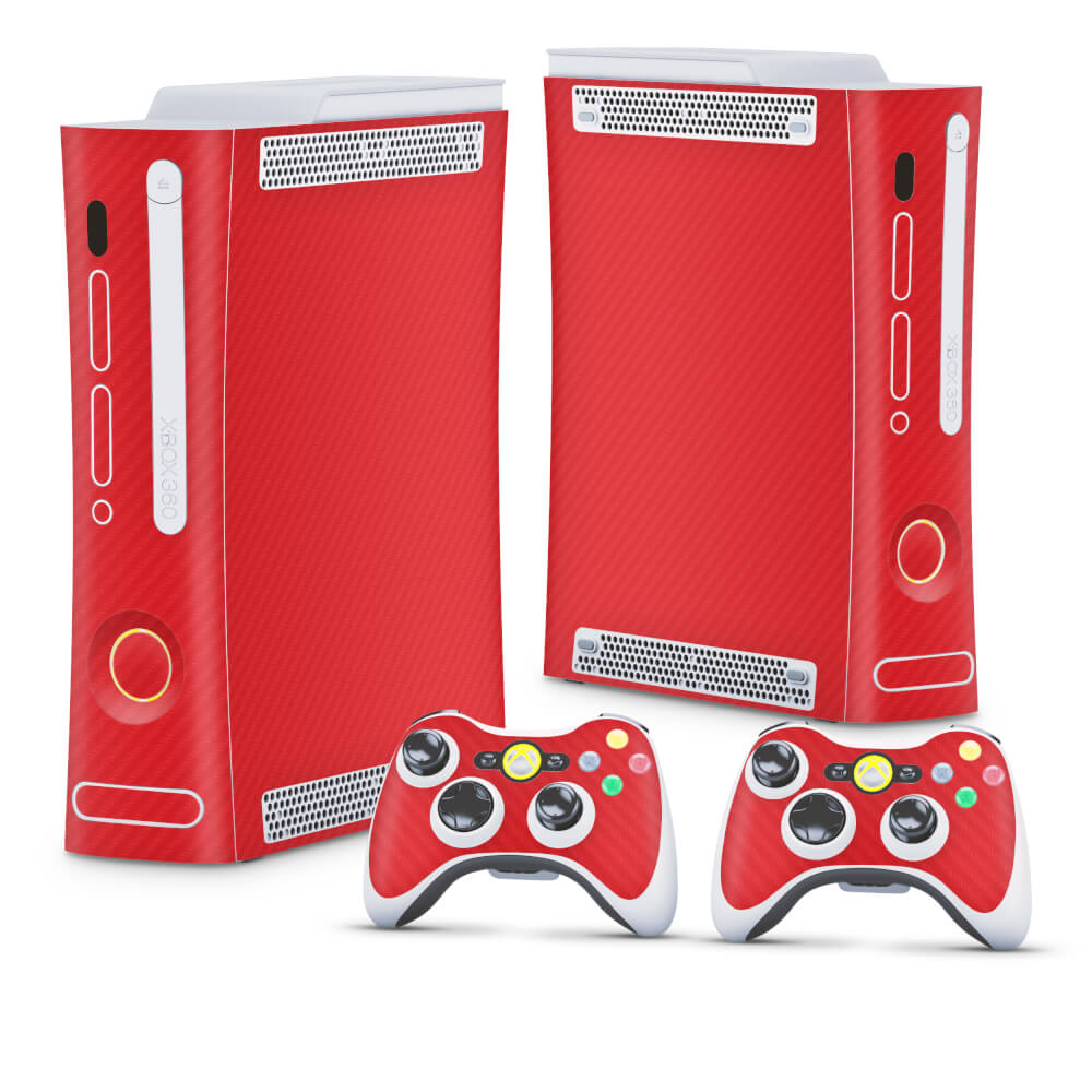 Skin Anti-Rage Xbox 360 Fat - Fibra de Carbono Vermelho