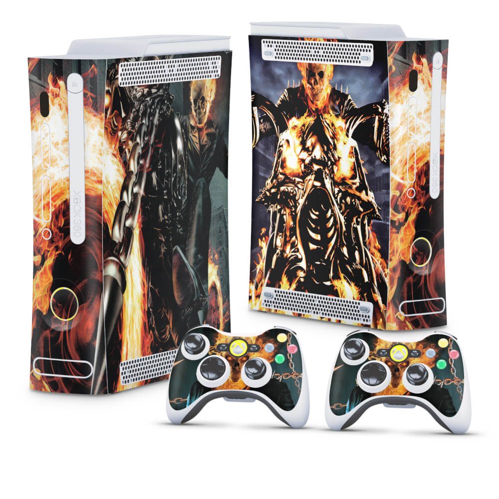 Skin Anti-Rage Xbox 360 Fat - Ghost Rider - Motoqueiro Fantasma #A