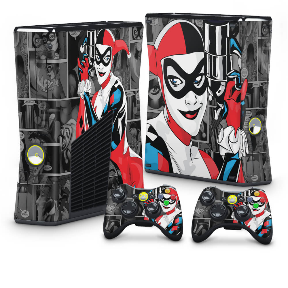 Skin Anti-Rage Xbox 360 Slim - Arlequina Harley Quinn