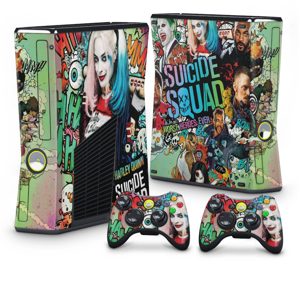 Skin Anti-Rage Xbox 360 Slim - Esquadrão Suicida #A
