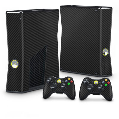 Skin Anti-Rage Xbox 360 Slim - Fibra de Carbono Preto
