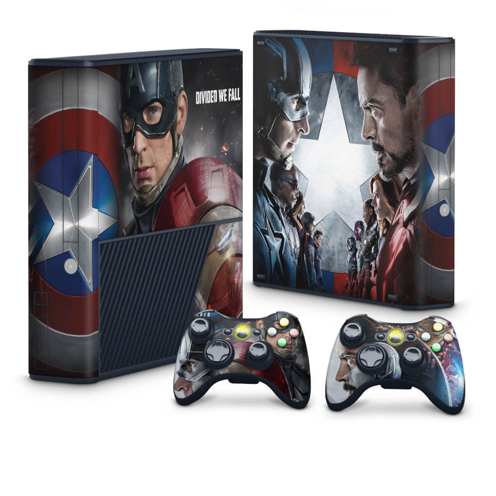 Skin Anti-Rage Xbox 360 Super Slim - Capitão America Guerra Civil