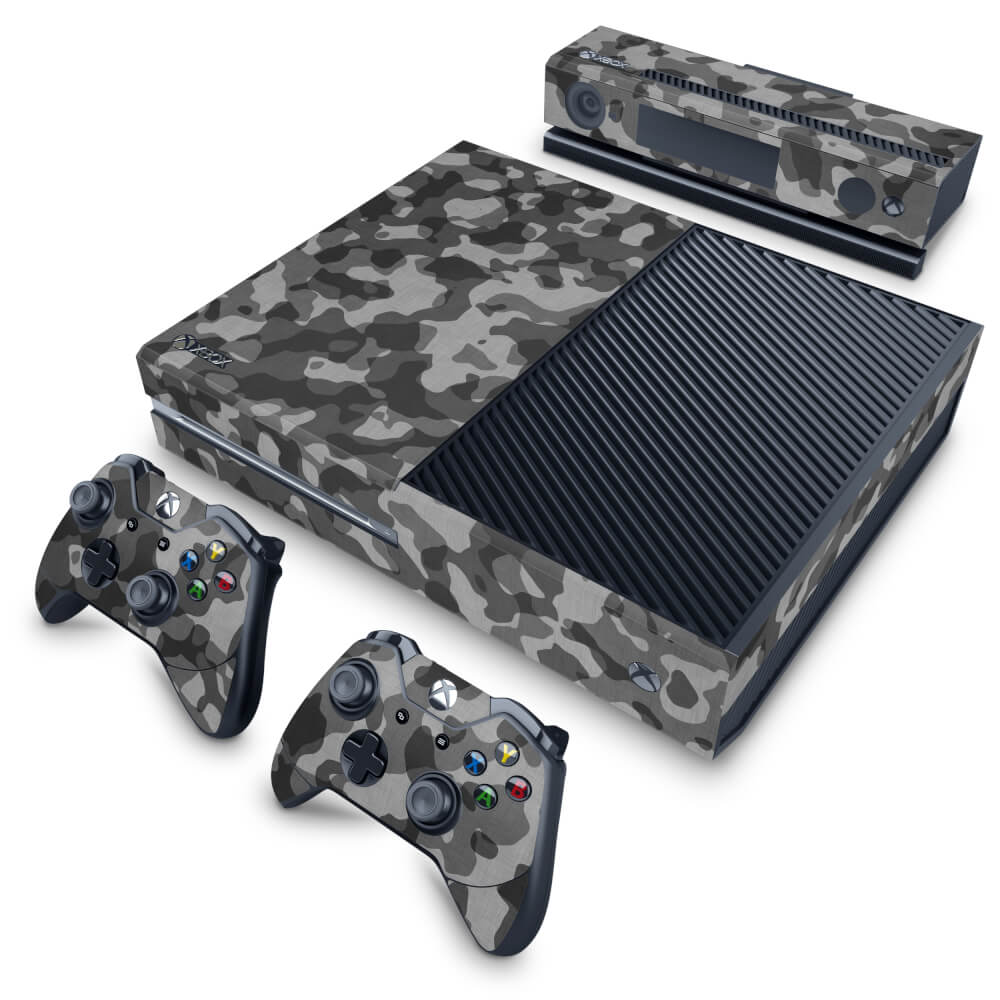 Skin Anti-Rage Xbox One Fat - Camuflagem Cinza