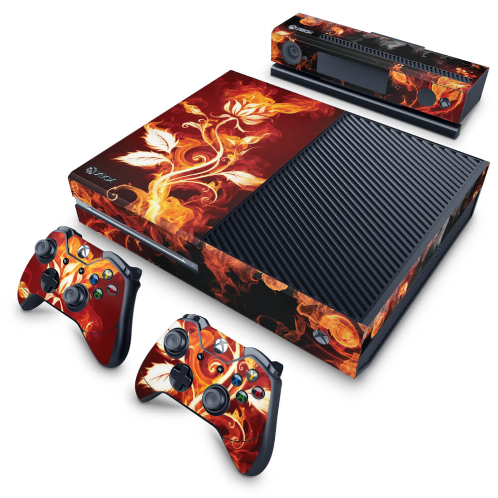 Skin Anti-Rage Xbox One Fat - Fire Flower