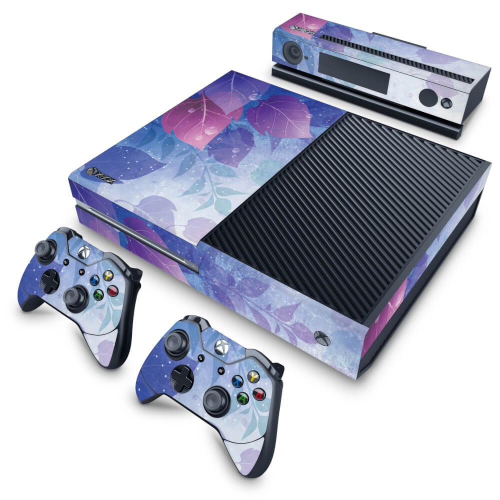 Skin Anti-Rage Xbox One Fat - Folhas Lilás