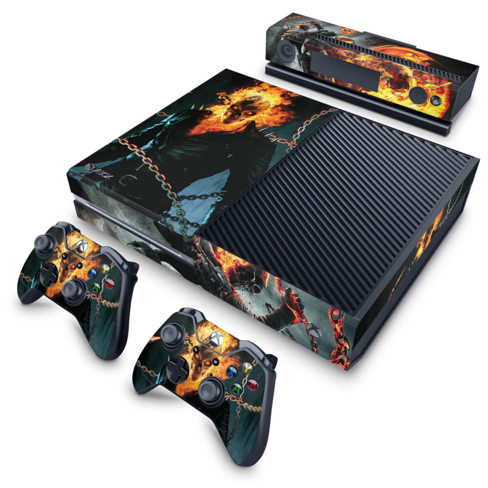 Skin Anti-Rage Xbox One Fat - Ghost Rider - Motoqueiro Fantasma #B