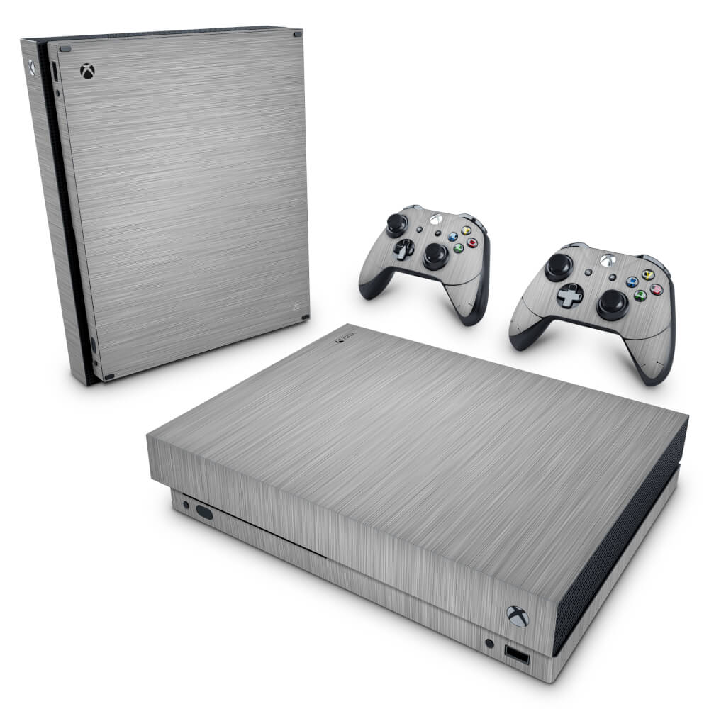 Skin Anti-Rage Xbox One X - Aço Escovado Cinza