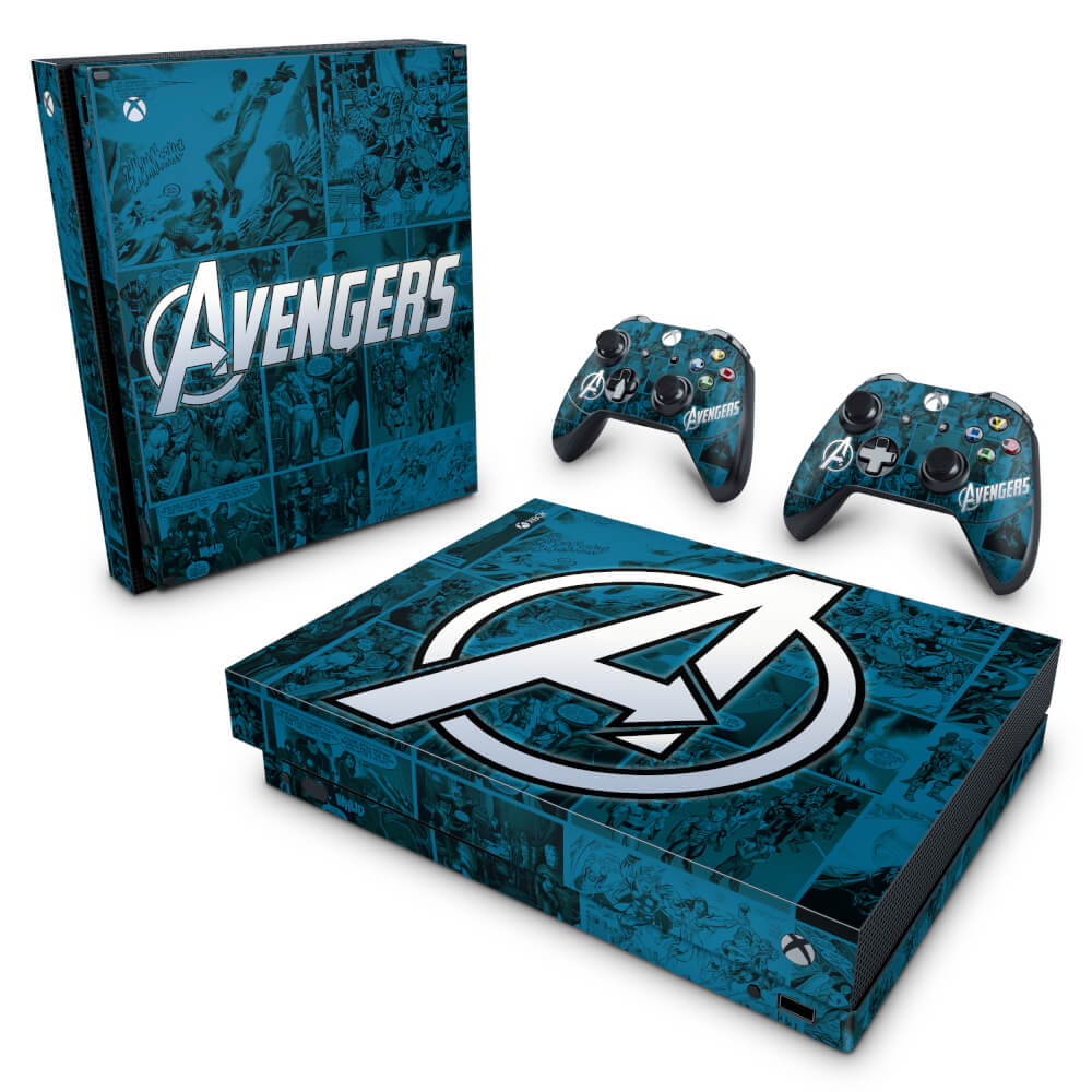 Skin Anti-Rage Xbox One X - Avengers Vingadores Comics