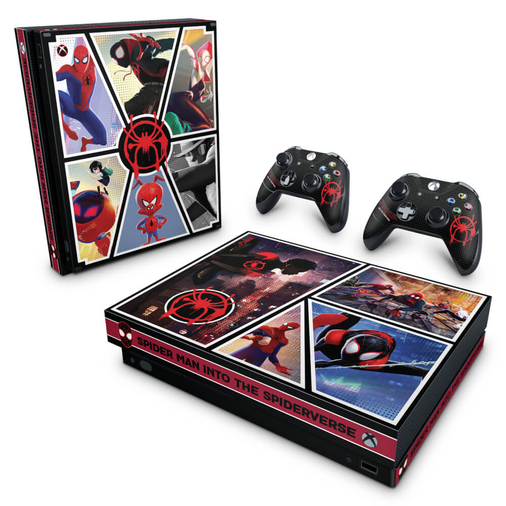 Skin Anti-Rage Xbox One X - Homem-Aranha no Aranhaverso