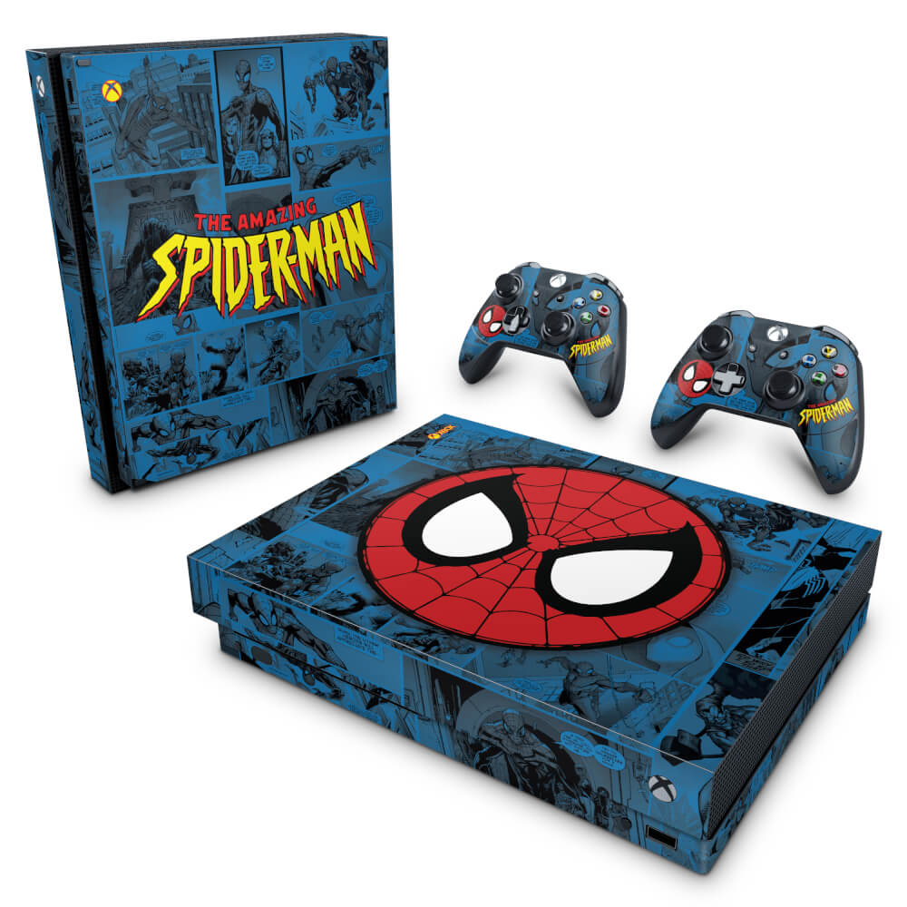 Skin Anti-Rage Xbox One X - Homem-Aranha Spider-Man Comics