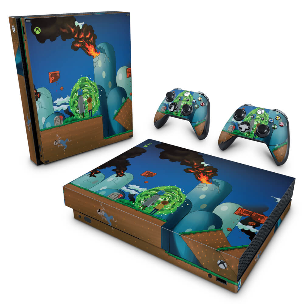 Skin Anti-Rage Xbox One X - Rick And Morty Mario