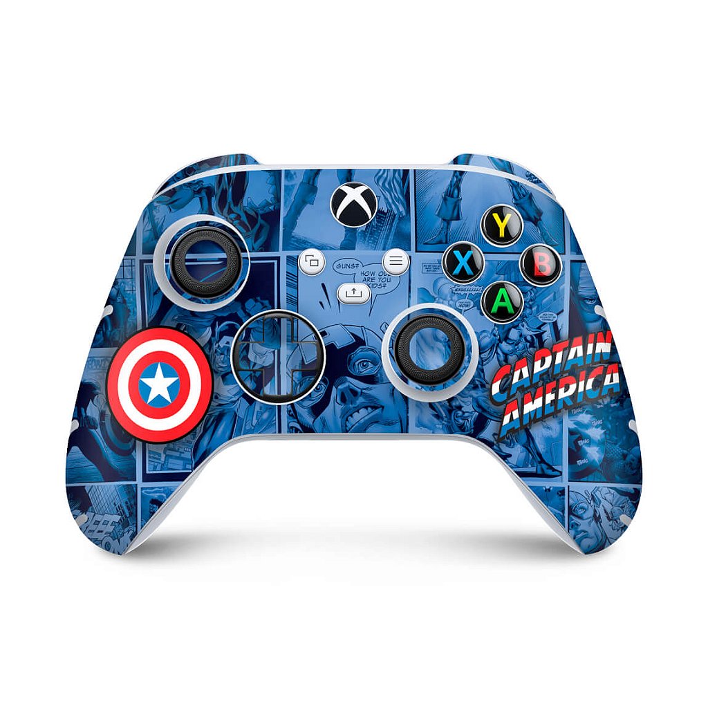 Skin Anti-Rage Xbox Series S X Controle - Capitão América Comics