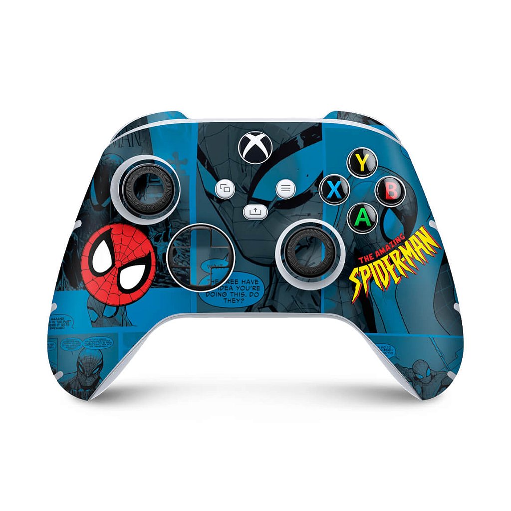 Skin Anti-Rage Xbox Series S X Controle - Homem-Aranha Spider-Man Comics