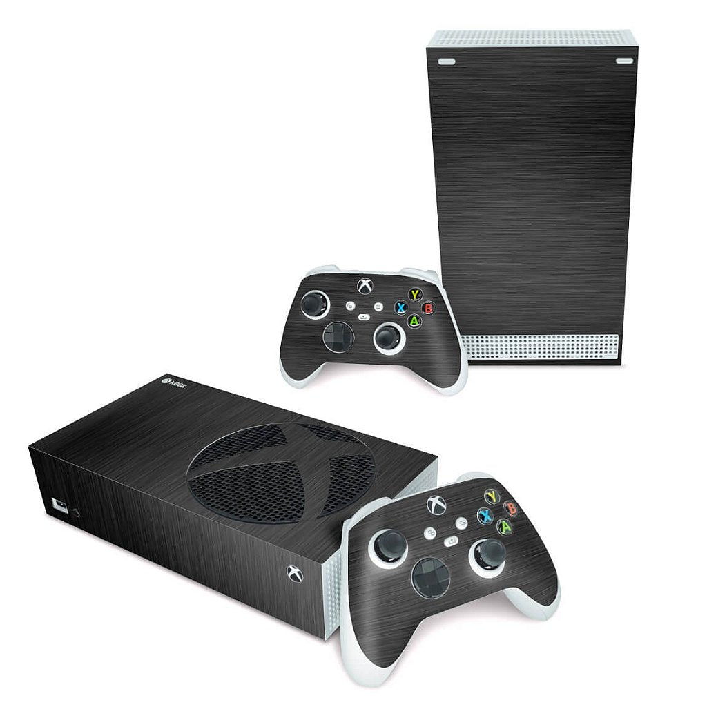 Skin Anti-Rage Xbox Series S Horizontal - Aço Escovado Preto