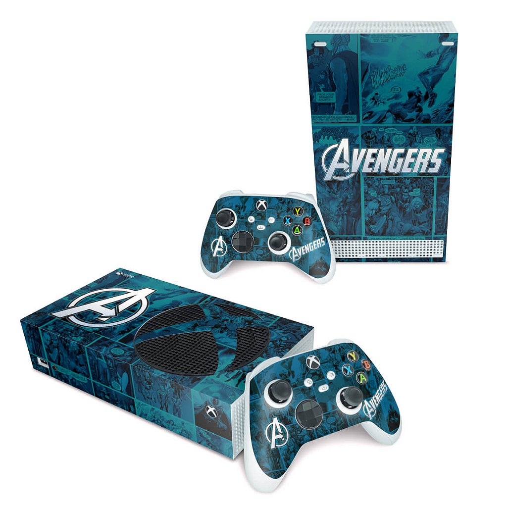 Skin Anti-Rage Xbox Series S Horizontal - Avengers Vingadores Comics