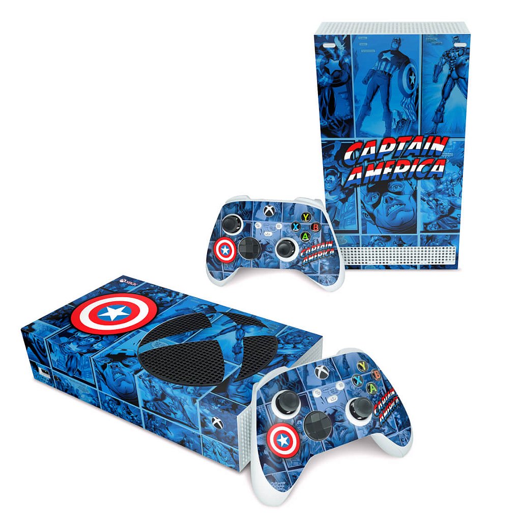 Skin Anti-Rage Xbox Series S Horizontal - Capitão América Comics