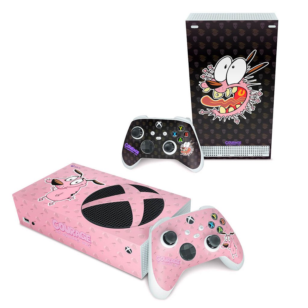 Skin Anti-Rage Xbox Series S Horizontal - Coragem: O cão covarde