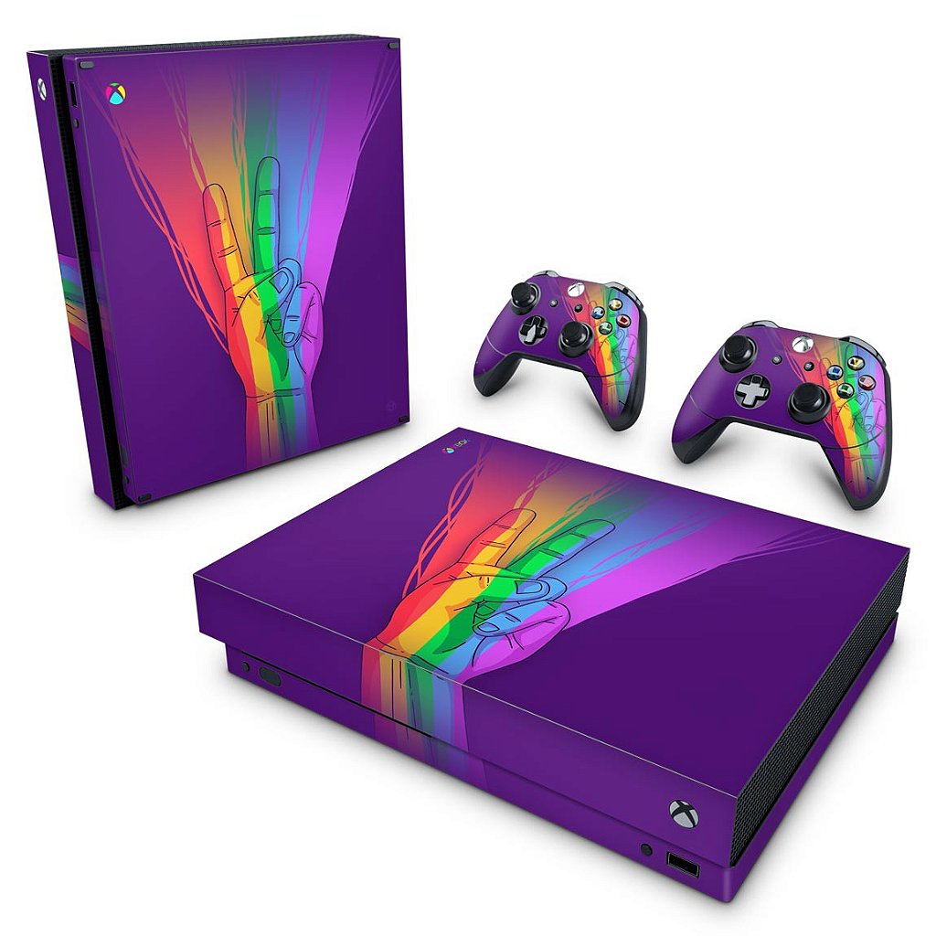 Skin Anti-Rage Xbox One X - Rainbow Colors Colorido