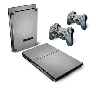 Skin Anti-Rage PS2 Slim - Aço Escovado Cinza