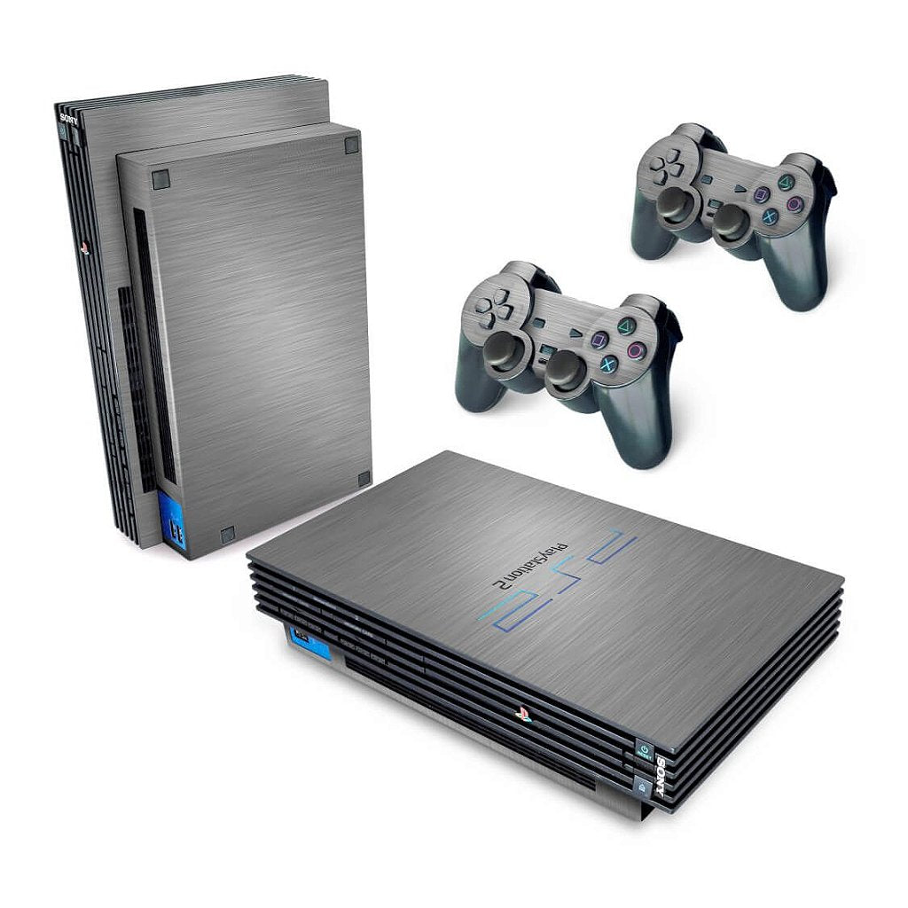 Skin Anti-Rage PS2 Fat - Aço Escovado Cinza