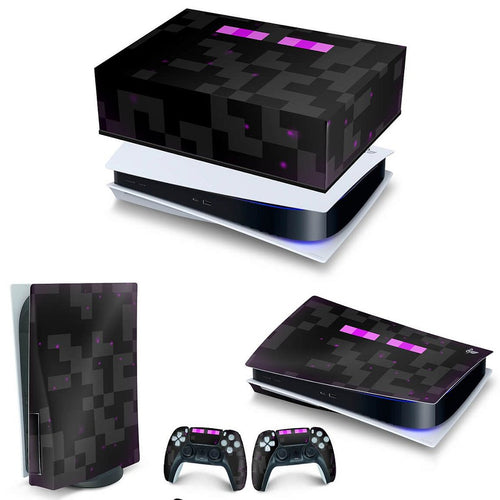 KIT Capa Anti Poeira e Skin Anti-Rage PS5 Fat Horizontal - Minecraft Enderman