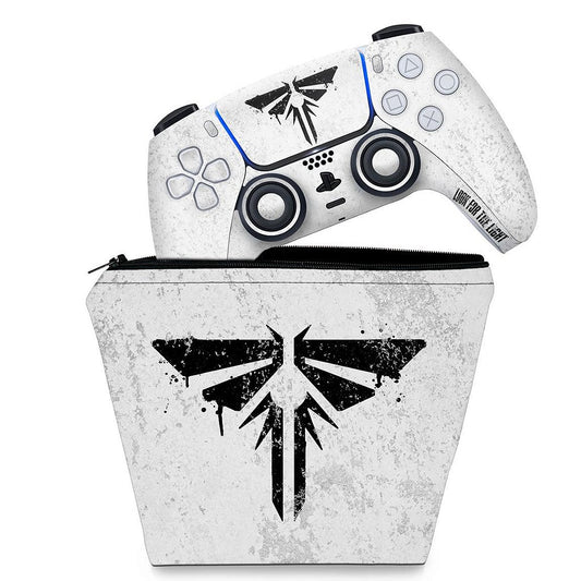 KIT Capa Case e Skin Anti-Rage PS5 Controle - The Last Of Us Firefly