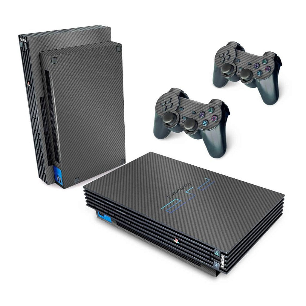 Skin Anti-Rage PS2 Fat - Fibra de Carbono Cinza Grafite