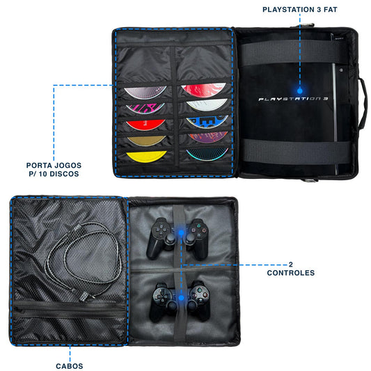 Bolsa Playstation 3 Fat Transporte PS3 Mochila Bag