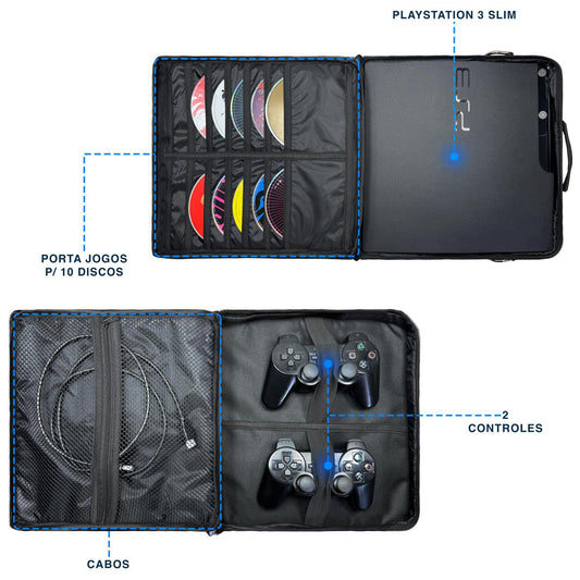 Bolsa Playstation 3 Slim Transporte PS3 Mochila Bag