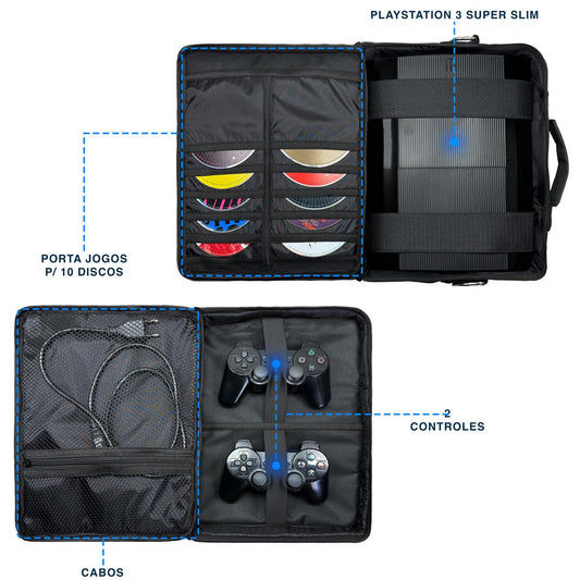 Bolsa Playstation 3 Super Transporte PS3 Mochila Bag