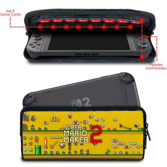 Case Nintendo Switch 2 Bolsa Estojo - Super Mario Maker 2