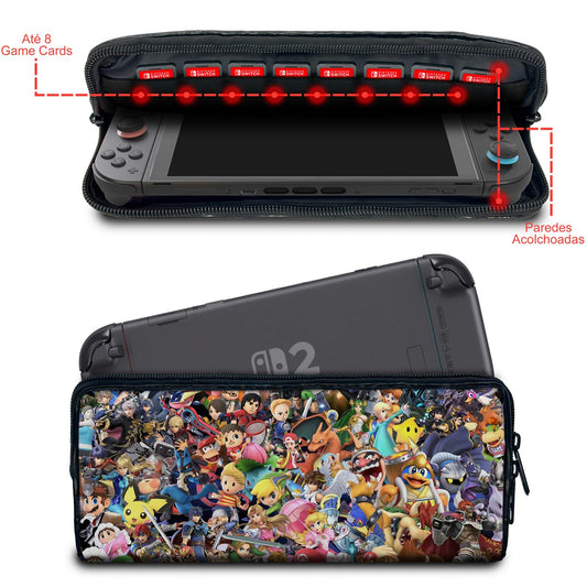 Case Nintendo Switch 2 Bolsa Estojo - Super Smash Bros. Ultimate