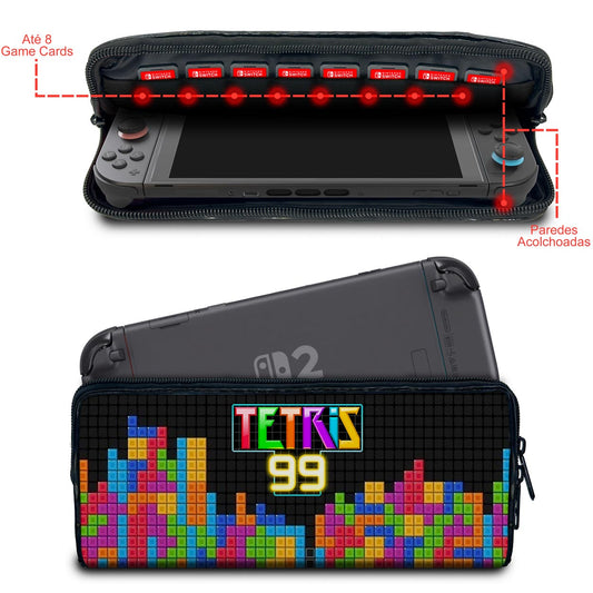 Case Nintendo Switch 2 Bolsa Estojo - Tetris 99