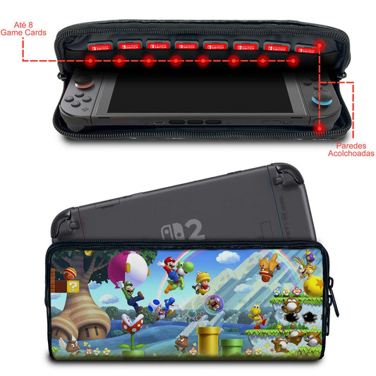 Case Nintendo Switch 2 Bolsa Estojo - New Super Mario Bros. U