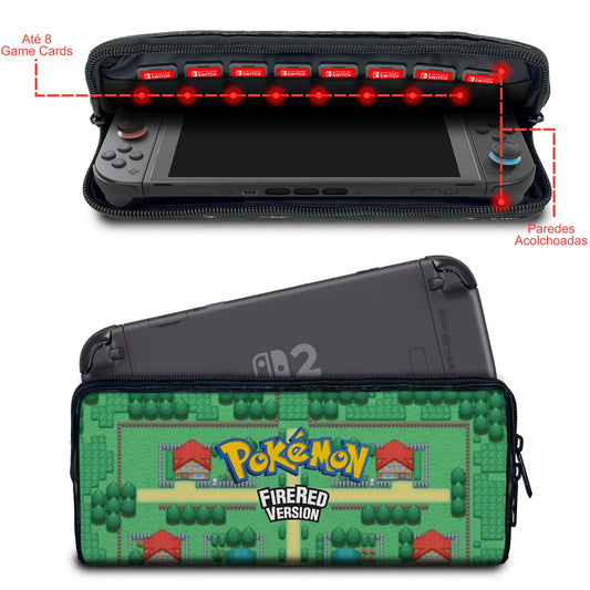 Case Nintendo Switch 2 Bolsa Estojo - Pokemon Firered