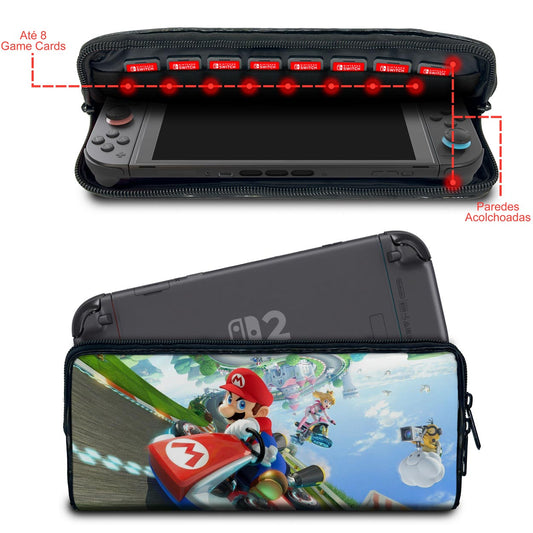 Case Nintendo Switch 2 Bolsa Estojo - Mario Kart 8