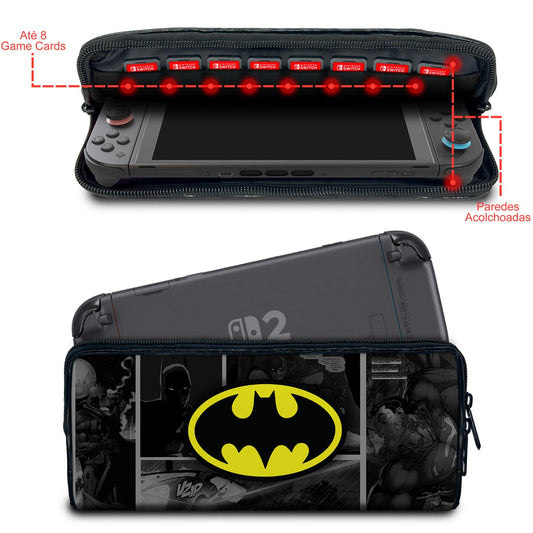 Case Nintendo Switch 2 Bolsa Estojo - Batman Comics