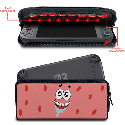 Case Nintendo Switch 2 Bolsa Estojo - Patrick Bob Esponja