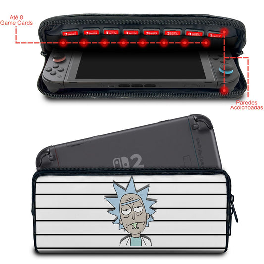 Case Nintendo Switch 2 Bolsa Estojo - Rick And Morty