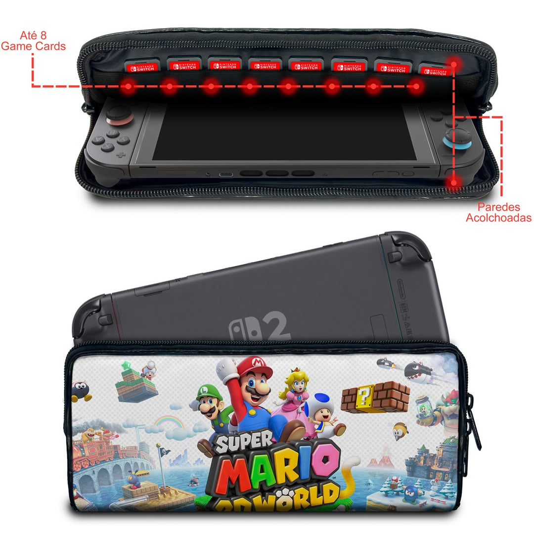 Case Nintendo Switch 2 Bolsa Estojo - Bowser s Fury - Pop Arte Skins - foto 2