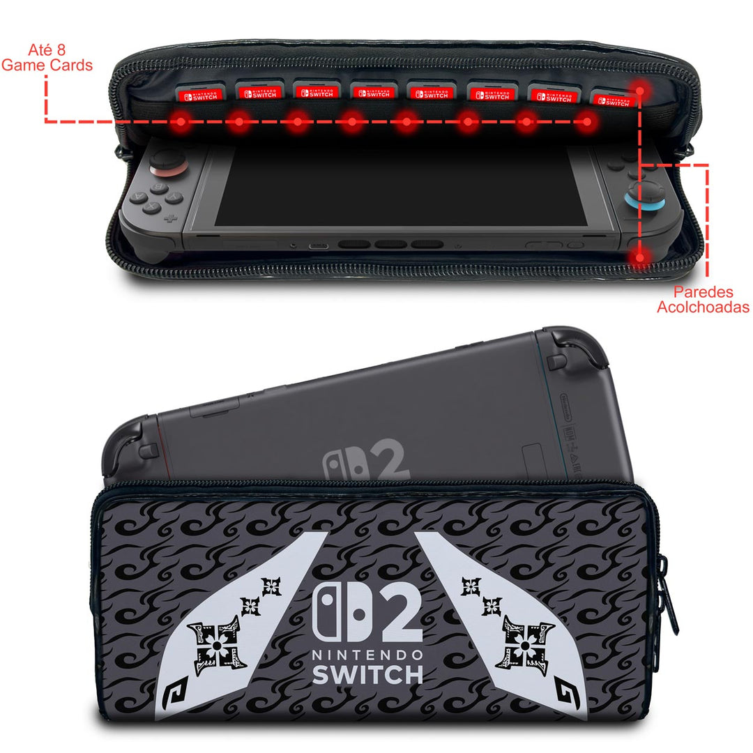 Case Nintendo Switch 2 Bolsa Estojo - Monster Hunter Rise - Pop Arte Skins - foto 2