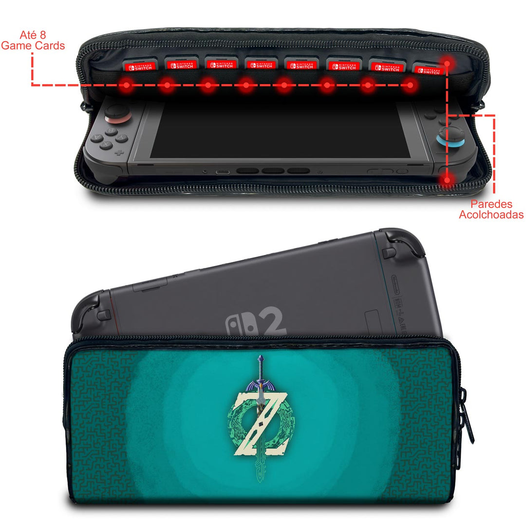 Case Nintendo Switch 2 Bolsa Estojo - Zelda Tears of the Kingdom - Pop Arte Skins - foto 2