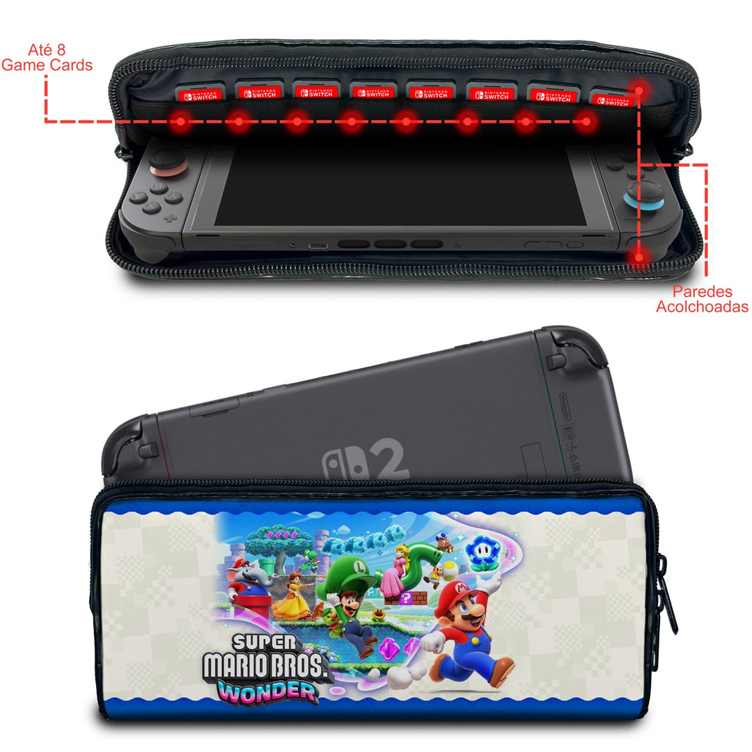 Case Nintendo Switch 2 Bolsa Estojo - Super Mario Bros. Wonder - Pop Arte Skins - foto 2