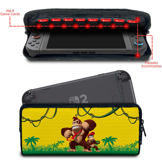Case Nintendo Switch 2 Bolsa Estojo - Donkey Kong Country Returns