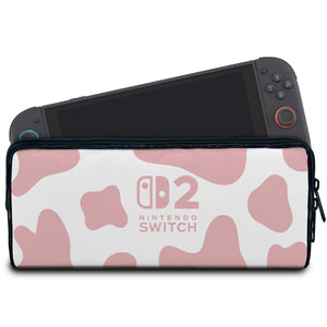 Case Nintendo Switch 2 Bolsa Estojo - Vaquinha Rosa